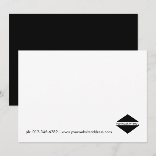 Aangepaste Logo Simple Elegant Note-Kaart Notitiekaartje (Voorkant / Achterkant)