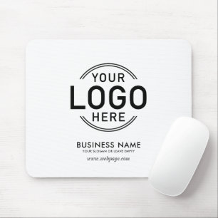 Aangepaste Logo Simple Minimal White Name Website Muismat