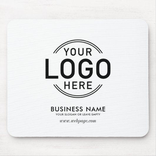 Aangepaste Logo Simple Minimal White Name Website Muismat (Voorkant)