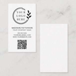 Aangepaste Logo Simple Modern Minimalist QR-code Visitekaartje