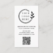 Aangepaste Logo Simple Modern Minimalist QR-code Visitekaartje (Voorkant)