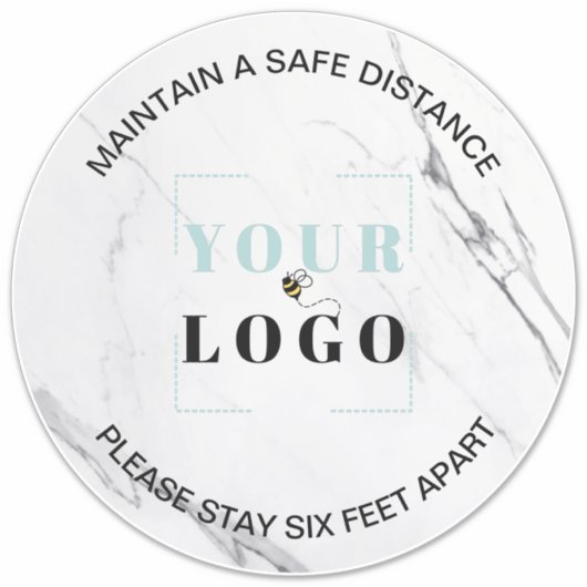 Aangepaste Logo Six Feet Apart Marble Floor Marker Sticker (Voorkant)