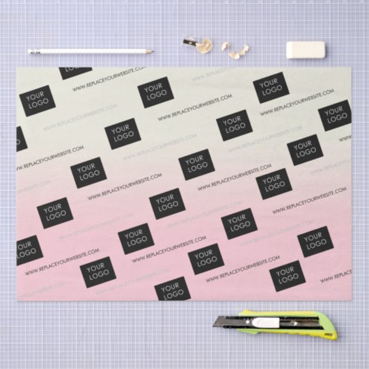 Aangepaste Logo Sjabloon Business Company Ombre Tissuepapier (Craft)