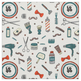 Aangepaste Logo Sjabloon Retro Barber Winkel op cr Stof