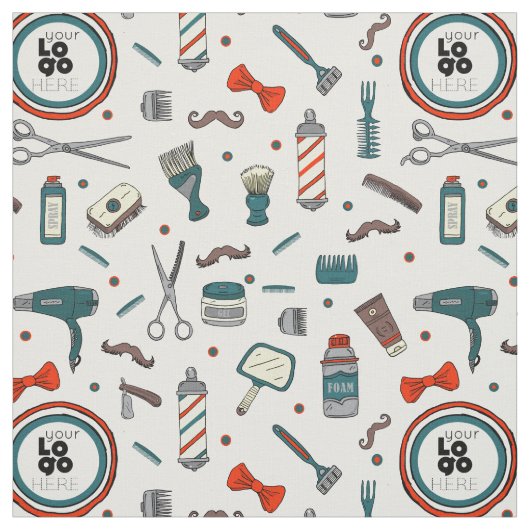 Aangepaste Logo Sjabloon Retro Barber Winkel op cr Stof (Swatch)