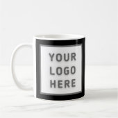 Aangepaste Logo Sjabloon Visitekaartje zwart Koffiemok (Links)