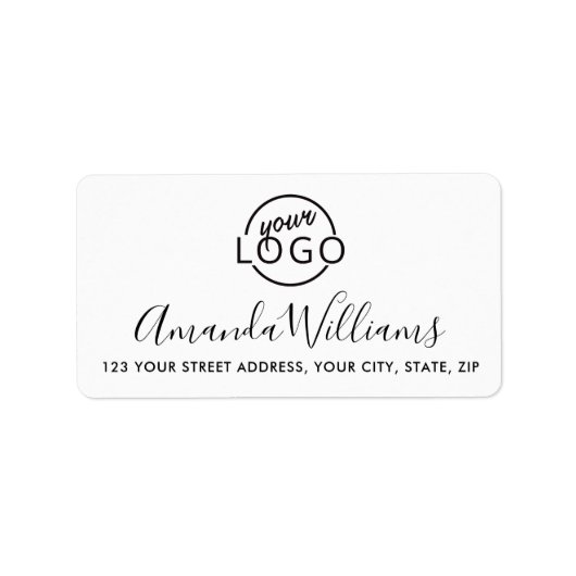 Aangepaste logo sjabloon vrouwelijk retour adres etiket (Voorkant)