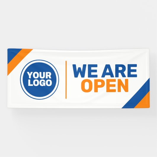 Aangepaste logo sjabloon Wij zijn Open Business Ba Spandoek (Horizontaal)