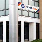 Aangepaste logo sjabloon Wij zijn Open Business Ba Spandoek (Buitenkant Gebouw)