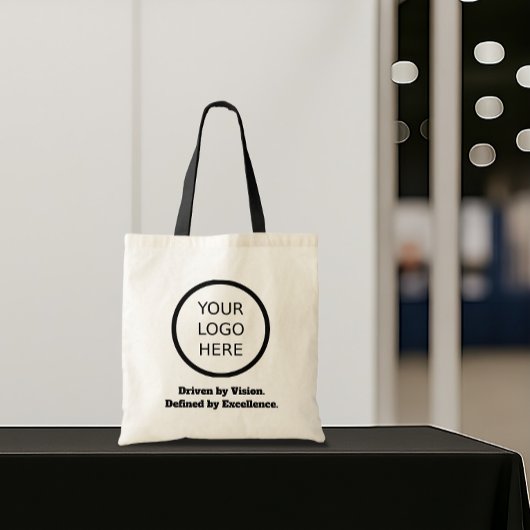Aangepaste Logo & Slogan Business Branding Tote Bag