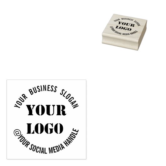 Aangepaste Logo Slogan Social Media Handle Stempel (Gestempeld)
