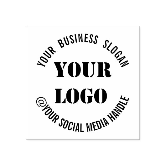 Aangepaste Logo Slogan Social Media Handle Stempel (Afrduk)