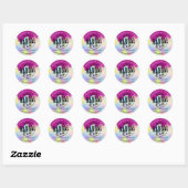 Aangepaste Logo Small Business Confetti Holographi Ronde Sticker (Vel)