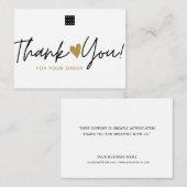 Aangepaste Logo Small Business Order Bedankt Notitiekaartje (Voorkant / Achterkant)