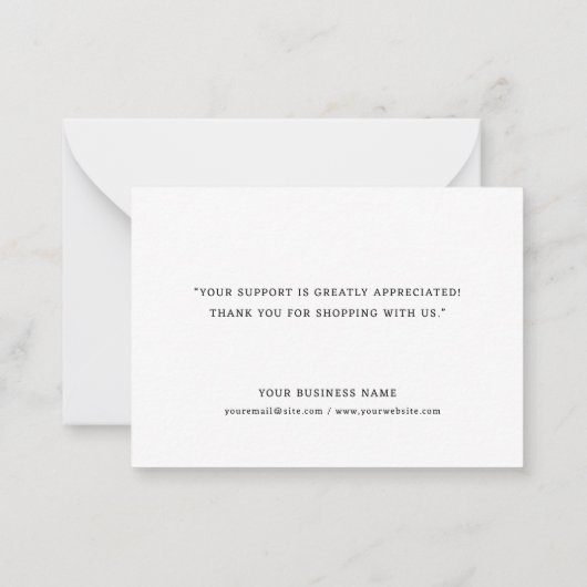 Aangepaste Logo Small Business Order Bedankt Notitiekaartje (Achterkant)