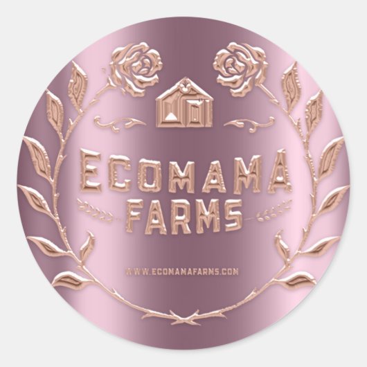 Aangepaste Logo Small Business Tester Sample Roos Ronde Sticker (Voorkant)