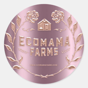 Aangepaste Logo Small Business Tester Sample Roos Ronde Sticker