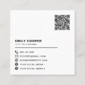 aangepaste logo social media pictogrammen QR code  Vierkante Visitekaartje (Achterkant)