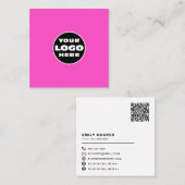 aangepaste logo social media pictogrammen QR-code  Vierkante Visitekaartje (Voorkant / Achterkant)