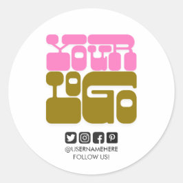 Aangepaste Logo Social Media Round Sticker – Zakel