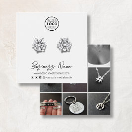 Aangepaste Logo Social Media Stud Oorbel Display K Vierkante Visitekaartjes