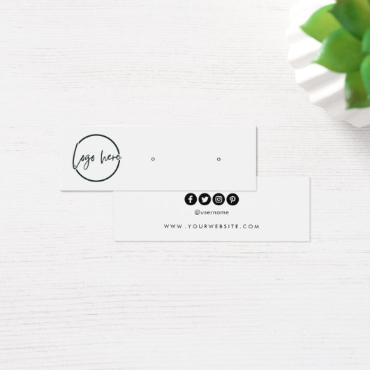 Aangepaste logo social media stud oorbellen displa mini visitekaartjes (Bureau)