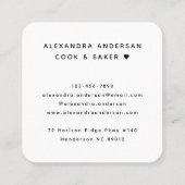 Aangepaste Logo Social Media Wit Modern Minimalist Vierkante Visitekaartje (Achterkant)