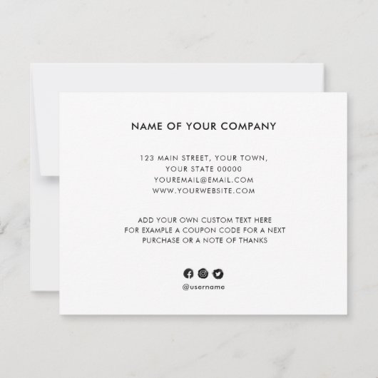 Aangepaste logo sociale media elegant bedankt (Achterkant)
