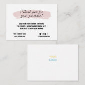 Aangepaste logo sociale media elegant bedankt notitiekaartje (Voorkant / Achterkant)