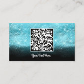 Aangepaste Logo sociale media Gold QR-code Blauw z Visitekaartje (Achterkant)