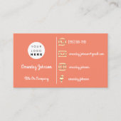 Aangepaste Logo sociale media Gold QR-code Coral Visitekaartje (Voorkant)