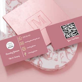 Aangepaste Logo sociale media Gold QR Code Roos Visitekaartje