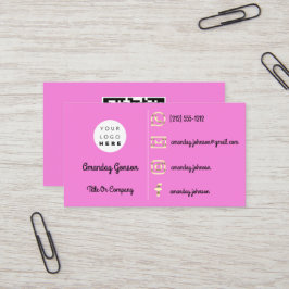 Aangepaste Logo sociale media Gold QR Code Roze Visitekaartje