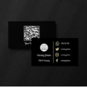Aangepaste Logo sociale media Gold QR-code zwart w Visitekaartje