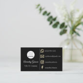 Aangepaste Logo sociale media Gold QR-code zwart w Visitekaartje (Staand voorkant)