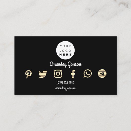 Aangepaste Logo sociale media Gold roze QR Code Pi Visitekaartje (Voorkant)