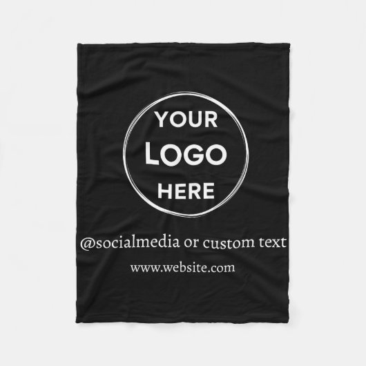 Aangepaste Logo sociale media minimalistisch zwart Fleece Deken (Voorkant)