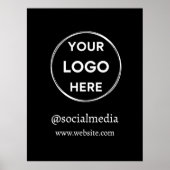Aangepaste Logo sociale media minimalistisch zwart Poster (Voorkant)
