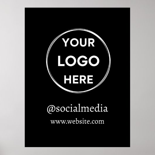 Aangepaste Logo sociale media minimalistisch zwart Poster (Voorkant)