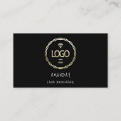 Aangepaste Logo sociale media QR-code Gold Black Visitekaartje (Voorkant)