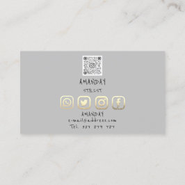 Aangepaste Logo sociale media QR-code Gold Grey Visitekaartje