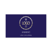 Aangepaste Logo sociale media QR Code Gold Navy