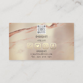 Aangepaste Logo sociale media QR Code Roos Marmer Visitekaartje