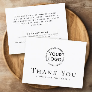Aangepaste logo sociale media voor bedrijven dankz bedankkaart