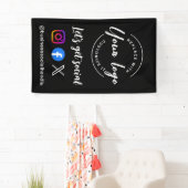 Aangepaste logo sociale media-website ophalen spandoek (Insitu)