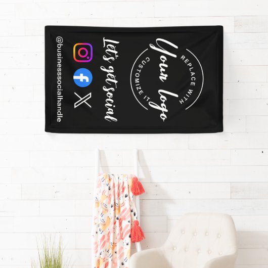 Aangepaste logo sociale media-website ophalen spandoek (Insitu)