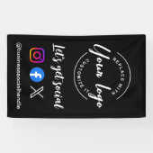 Aangepaste logo sociale media-website ophalen spandoek (Horizontaal)