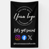 Aangepaste logo sociale media-website ophalen spandoek (Verticaal)