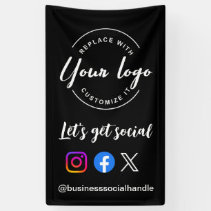 Aangepaste logo sociale media-website ophalen spandoek