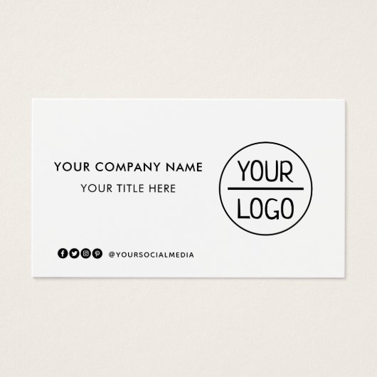 Aangepaste logo sociale media witte visitekaartjes (Voorkant)